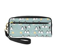 JIPOFD Penguin Balloon Snowflake Makeup Bag Pouch Cosmetic Bag Travel Toiletry Bag Organizer Cute Storage Bag For Women, Black, One Size