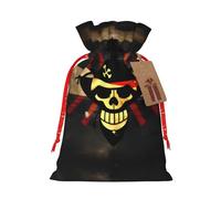 JIPOFD Pirate Flag Christmas Drawstring Pouch Robust 4.7x6.9in Suitable For Party Gifts And Gift Packaging 1pcs