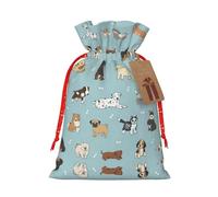 JIPOFD Puppy Doodles Christmas Drawstring Pouch Robust 4.7x6.9in Suitable For Party Gifts And Gift Packaging 1pcs