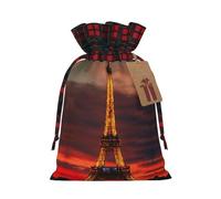 JIPOFD Tower Paris Christmas Drawstring Pouch Robust 8.3x11.8in Suitable For Party Gifts And Gift Packaging 1pcs