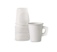 Jippedea 8 Oz Coffee Cups with Handles,50 Pcs Disposable Tea Cups for Hotel Motel Room,Disposable Paper Coffee Cups for Home Cafes Bistros Parties