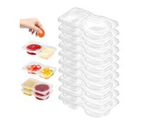 JIPUKE 10PCS Reusable Snack Containers,Double Compartment SnackPots with Lids, Reusable Snack Container for Sauces and Snacks, Snack and Dip, Ideal for On-the-Go Meals and Parties