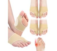 JIPUKE 2 Pairs Bunion Corrector with Gel Pads, Big Toe Separators and Straightener for Hallux Valgus Correction, Breathable Day Night Wear Bunion Pain Relief for Men & Women,Skin color