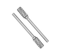 JIPUKE 2 PCS Carbide Die Grinder Bits for Rotary Tool High Speed Double Cut Tungsten Steel Rotary Burr Drill Bit, Cylindrical File Carving Engraving Polishing Accessories for Metal, Wood, Steel