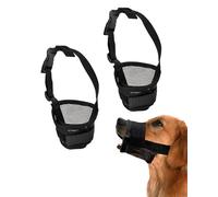 JIPUKE 2 PCS Dog Mask Breathable Mesh, Durable Dog Muzzle with Adjustable, Small Dogs Breathable Mesh Soft Chihuahua Muzzles Puppy Mask Prevent for Longer Nosed Dogs（Black）