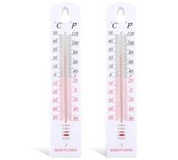 JIPUKE 2 Pcs Wall Thermometer, Outdoor Thermometer Read Accurate Celsius and Fahrenheit Large Wall Mounted Room Temperature Monitor Easy-to-Mount Design for Home Garden Greenhouse Indoor Outdoor