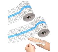 JIPUKE 2 Rolls Tattoo Aftercare Waterproof Bandage, Second Skin Healing Protective Bandages, Clear Stretch Antibacterial Wound Dressing Tape for Swimming,Shower,1m*15cm