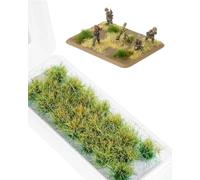 JIPUKE 20 Pcs Grass Tufts Mini Tufts Terrain Model, Resin Static Scenery Model for DIY Gaming Terrain Decoration Train Landscape Railway Artificial Grass Modeling (Autumn Green)