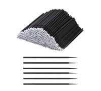 JIPUKE 200PCS Micro Applicators Brushes, Black Micro Applicators, Eyelash Extension Precision Microswabs Lash Mascara Microfiber Lips Mascara Wands Brush for Eye, Lashes, Brows