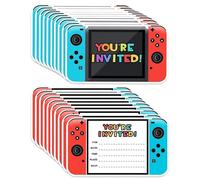 JIPUKE 20Pcs Video Gaming Party Invitations, Birthday Kids' Party Invitations & Birthday Cards, Gamer Party Decoration, Invites for Boys and Girls, Childrens Party Decoration Supplies Double-Sided