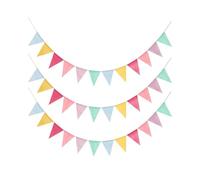 JIPUKE 36Pcs Waterproof Burlap Bunting, 12M Multicolour Outdoor Triangle Flags, Indoor & Outdoor Decor Garlands, Rainbow Colorful Bunting Flags for Wedding Birthday Party Home Festival Decoration
