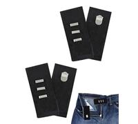 JIPUKE 4 Pcs Hook Waist Band Extenders Pants Waist Extenders with Metal Hook Adjustable Waistband Extender for Men Women, Pants, Jeans, Skirts, Pregnancy Maternity(Black)