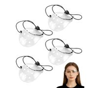 JIPUKE 4 PCS Transparent Eye Shield, Ventilated Eye Patches After Cataract Surgery, 9-Hole Protective Plastic Eye-Shields with Adjustable Strap, Eye Care Accessories for Adults