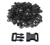 JIPUKE 50 Pack 3/8 Inch Paracord Bracelet Buckles Clips, Quick Side Release, Collar Buckle Dual Adjustable No Sewing for Backpack Repairing, Luggage Fastening Strap Pet Collar