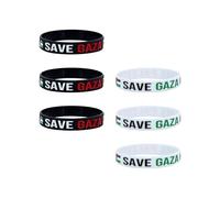 JIPUKE 6 PCS Palestine Wristband Bracelets, Save Gaza, Free Palestine Silicone Bracelets, Palestinian Flag Accessory, Solidarity Wristbands for Women & Men