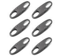 JIPUKE 6PCS Zipper Lock Clips, Double Opening Snap S Hooks Zippers Pull Locks Mini Snap S Hooks for Backpacks Camping Fishing Traveling Outdoor Sports (Gunmetal)