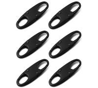 JIPUKE 6PCS Zipper Lock Clips, Double Opening Snap S Hooks Zippers Pull Locks Mini Snap S Hooks for Backpacks Camping Fishing Traveling Outdoor Sports (Black)