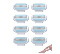 JIPUKE 8 Pcs Replacement Razor Blades Compatible with Gillette Venus, Extra Smooth Women's Razor Blade Refills, 3 Layer Blade and Pivoting Head, Effortless Glide, Easy to Replace (Blue)