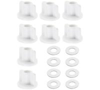 JIPUKE 8 PCS Toilet Seat Bottom Fixing Kit with Back Nuts and Washers, 6mm White Plastic Rear Nuts Compatible with Top Mount Toilet Seat Hinge Replacement, Hardware Accessories Set