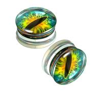 JIPUKE Acrylic eyeball-shaped Ear Tunnel and Plug Gauges for Earrings,1 Pair,8mm,Applicable to Men Women