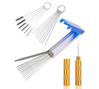 JIPUKE Carburetor Cleaning Kit, Carburetors Carbon Dirt Jet Remove Cleaner - 13 Cleaning Wires Set + 6 Nylon Brushes + 10 Cleaning Needles + 1 Sharp Pick
