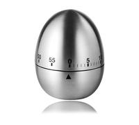 JIPUKE Egg Kitchen Timer Stainless Steel Mechanical Rotating Alarm 60 Minutes Count Down Timer Perfect for Kitchen use and ideal for many tasks around the home