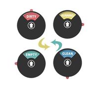 JIPUKE Universal Dishwasher Magnet Reversible Sign Indicator with Clean Dirty Empty Running Options Acrylic 4 Inch Works on All Dishwashers (Black)