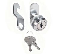 JIQI 1 Pack 5/8" Cabinet Lock with Key, Fits on 0.4" Max Door Thickness 2 Lock Plates, Keyed Alike Mailbox Replacement for Recreational Vehicle Storage Door, File Drawer Tool Box, Pickup Truck