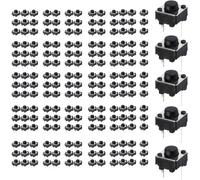 JIQI 200pcs 6 * 6 * 5mm 12V Micro Tactile Switch with 2-pin Through-Hole Design,Suitable for breadboard(on/Off)