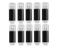 jiqichimao USB Memory Stick 2GB USB 10Pack, USB 2.0 Thumb Flash Drives Plastic Design Pen (10 Pack Plastic USB Black, 2GB)