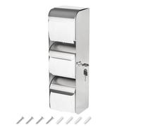 JIQILIHAI Commercial Toilet Paper Tissue Dispenser with Lock,3 Roll Stainless Steel Toilet Paper Holder Wall Mount,Dual Roll Touchless Locking Toilet Paper Towel Dispenser for Bathroom/Restroom