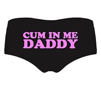 JIQIMEI Women's Underpants Funny Panties, Soft and comfortable Low rise sexy, Gift Ideas for her, Cum in Me Daddy(pink), M