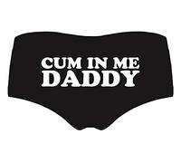 JIQIMEI Women's Underpants Funny Panties, Soft and comfortable Low rise sexy, Give her a gift of love, Cum in Me Daddy, XL