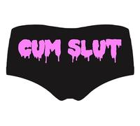 JIQIMEI Women's Underpants Funny Panties, Soft and comfortable Low rise sexy, Give her a gift of love, Cum （pink）, L