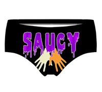 JIQIMEI Women's Underpants Funny Panties, Soft and comfortable Low rise sexy, Give her a gift of love, Saucy , M