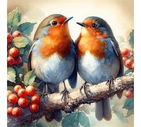 Jiqinsiye 5D Diamond Painting Kit for Adults,Diamond Art Kits for Beginner,Gem Art,Crystal Art Kits Full Round Drill for Home Wall Decor Gifts for Women, Men (Two Birds)