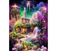 Jiqinsiye 5D Diamond Painting Kit for Adults,Diamond Art Kits for Beginner,Gem Art,Crystal Art Kits Full Round Drill for Home Wall Decor Gifts for Women, Men (Tree House)