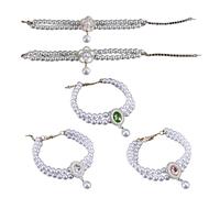 Jiqoe 5pcs Sweet Dog Princesses Necklace Pet Birthday Pendants Romantics Pearls Necklace For Dog And Cats With Festives