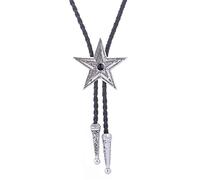 Jiqoe Natives American Bolo Tie Men Western Bolo Tie Vintage Bolo Tie Turquoise Bolo Tie Star Bolo Tie Cowboy Necktie Necklace Western Cowboy Necktie
