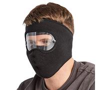 Jiqoe Unisex Winter Cycling Windproof Full Face Mask With Detachable Clear Eye Shield Goggles Anti-Fog Fleece Balaclava Detachable Clear Eye Shield