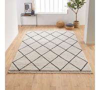 Jiraya XL Berber-Style Rug white/black