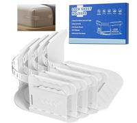 Jirelux Open Corner Bed Sheet Holder with Lock Strips, Heavy Duty Bedsheet Clips with Enhanced Straps Mattress, Keep Sheets Firm and Tight, No More Loose Sheets, Easy Installation(White)