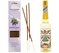Jiri & Friends 1 Pack White Sage Incense Sticks 15 Pieces Natural Incense and Agua de Florida | Agua de Florida 270 ml - Sjaman Cleansing Spirit Water | 100% Natural