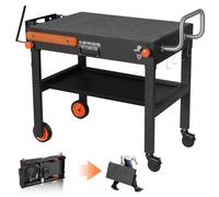 JiRiCHMi Blackstone Griddle Stand, Portable Outdoor Grill Table, Foldable Grill Cart With Wheels Fit 22 Inch or 17 Inch, Camping Folding Pizza Oven Tables Fit Ninja Grill and Weber，Blackstone Table