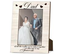 JIRIM-BEUTY Dad of All The Walks We've Taken Together This One Is My Favorite Wedding Frames 4x6 Wooden Picture Frames for Gifts from the Bride to Dad - M819