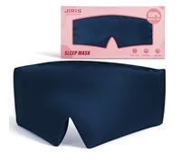 JIRIS Luxury Sleep Eye Mask for Side Sleeper Men Women, Eye Mask Sleeping 100% 22 Momme Pure Mulberry Silk for Travel, Face-Hugging Padded Eye Cover for Sleeping with Adjustable Band-Navy Blue
