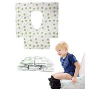 JIRVEX 20 Disposable Toilet Covers Waterproof Disposable Toilet Cover with Four Leaf Clover Print 65 x 60 cm Portable Toilet Seat Covers for Travel, Camping, Public Baths