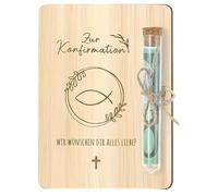 JIRVEX Confirmation Gift Set with Greeting Cards and Glass Tube for Personalised Gift for Boys and Girls