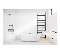 JIS The Sussex Range JIS Sussex Ardingly Black Stainless Steel Heated Towel Rail Heating Option: Cylindrical Adjustable Electric Only, Bracket Size: S