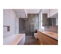 JIS The Sussex Range JIS Sussex Ashdown Stainless Steel Heated Towel Rail Black Heating Option: Central Heating Only, Towel Rail Width (mm): 400, Brac